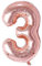 Vthoviwa 40 Pollici Palloncini Numeri 3 Rosa Oro, Pallone 3. 0123456789,10-19,20-25,30,40,50,60,70,80,90 Compleanno Numero Palloncini Foglio, Palloncino 3 Decorazione Festa Supporta Elio