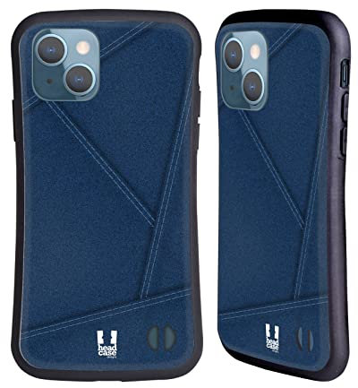 Head Case Designs Blu Toppe da Collezione - Denim Cover Ibrida Compatibile con Apple iPhone 13
