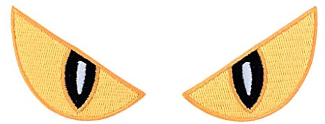 Urbanski Patch 2 gruselige Augen (1 Paar) in Orange zum Aufbügeln 4,5 x 4,5 cm | Aufnäher Applikation Bügelbild