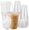 AOZITA 100Pack, 16 oz Plastic Cups With Lids and Straws, Disposable Clear Plastic Cups With Lids for Iced Coffee, Smoothie, Milkshake and Cold Drinks