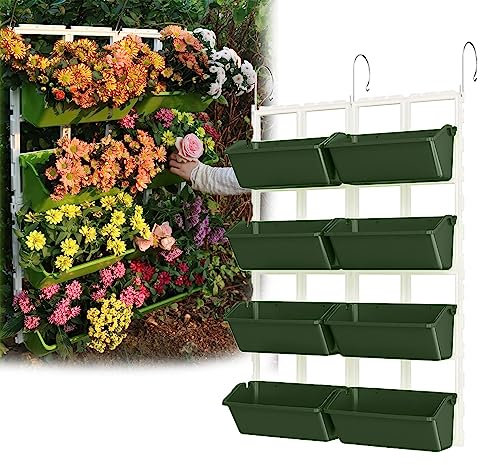 Blumenampel Außen, Großer Hängender Pflanztopf Für Den Außenbereich, Hängende Pflanzgefäße Für Den Zaun, Erdbeer-Pflanzgefäß, Geländer-Zaun-Pflanzgefäß Mit Abnehmbaren Haken ( Color : DARK Green , Siz