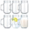 Tticai 6 Pcs 12 oz Mason Jar Drinking Glasses No Lids Mason Jar Mugs with Handles Mason Drinking Jars Glass Mason Jar Cups for Kitchen Bar Beer Coffee Cold Beverages Cocktails Juice Smoothie DIY