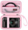 Elonbo Carrying Case for Canon PowerShot G7 X Mark III/ G7 X Mark II/ G7X/ SX740/ SX730 HS Digital Camera, 4K Vlogging Camera Travel Bag, Mesh Pocket fits Batteries and Charging Cable. Pink