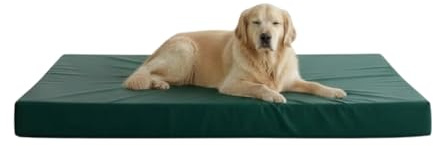 Kosiproducts Waterproof Dog Bed Mattress, Dual Layered Foam, Bottle Green Fleece Fabric Cover, Cage Crate Mats [114cm x 75cm x 10cm, Green]