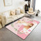 Homemissing Dessin animé Renard Tapis de Salon 150x200cm Mignon Renard Animal Tapis Salon Chambre à Coucher Bois Renard Nature Faune Feuilles Rose Vert décoratif