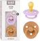 BIBS Colour Schnuller 2er-Pack, BPA-frei, Kirschform Nippel. Naturkautschuk/Latex, Hergestellt in Dänemark, Größe 1 (0-6 Monate), Violet Sky/Pumpkin