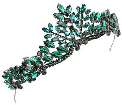 Damen Tiara Krone für Henna Hochzeit Party | Glitzer Haarschmuck für Braut | Anthrazit Design