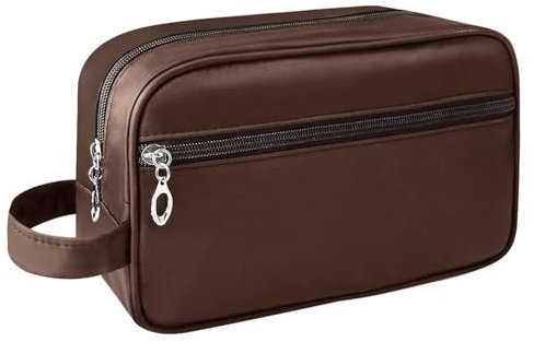 Czyan Trousse de toilette de voyage pour homme et femme - Imperméable - Pour salle de bain et salle de bain, marron, Unisexe