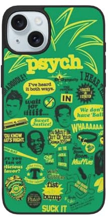 DENMER Schutzhülle für iPhone 15 / 15 Plus, Motiv: Psych Ananas-Zitat, stoßfest, schlanke Handyhülle (für iPhone 15/15 Plus)