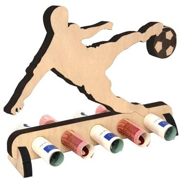 IOPJLK Holz Geldgeschenk Fußball Spielen Geldgeschenk Verpackung Originelle Geldgeschenke für Fußballer und Fußball-Fans, Weltmeisterschaft Souvenirs, Geschenkidee zum Vatertag