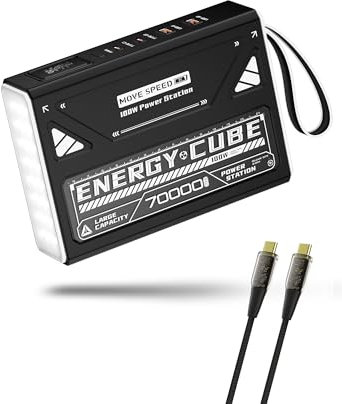 MOVE SPEED Power Bank 70,000mAh 100W, High Capacity Laptop Portable Charger, Fast Charging USB C Battery Pack with Flash Light, Outdoor External Battery Bank for iPhone, iPad, Camping,Travel