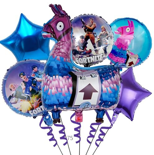 6pcs Video Game Foil Balloons, Party Decorations Game Theme Party Favors Party Supplies for Birthday Party