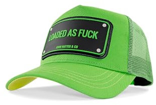 John Hatter & Co Trucker Cap Loaded AS Fuck Rubber Lime Grün, Size:OneSize