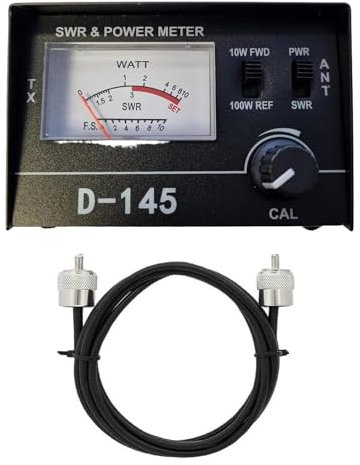 CB RADIO ANTENNA D145 SWR POWER METER + PATCH LEAD 50 CM