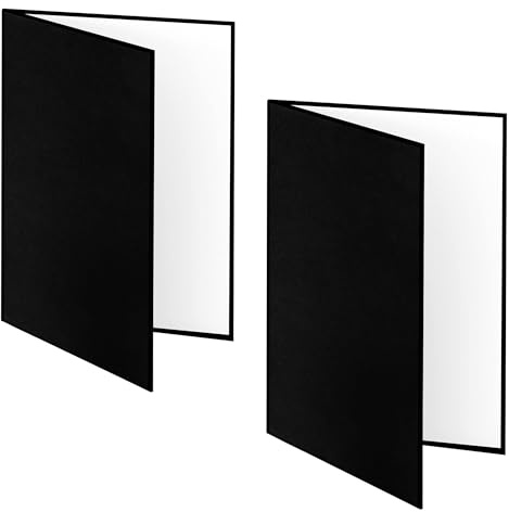 YUOCU 2PCS 3 in 1 12x8 Photography Light Reflector Cardboard, A4 Paper Folding Light Diffuser Board for Studio, Still Life, Product Shooting - Black, Silver, White