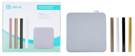 LOKLIK Vinyl Starter Bundle with 3X Rolls, Heat Press Mat & 3X Teflon Sheets - Compatible with LOKLIK Easy & Mini Heat Press Machines - Vinyl Rolls for T-Shirt, Clothing and Other Fabrics