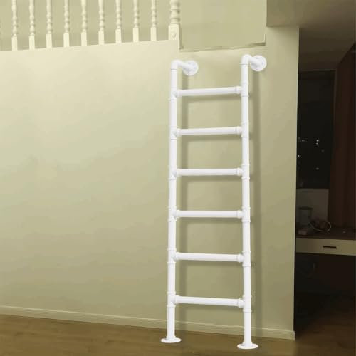 Egress Ladder 5/8/10 Step Basement Window Well Ladders, 300LBS Load Capacity Wrought Iron Metal Step Ladder for Loft Attic, Floor Standing Fire Safety Climbing Ladder(100cm/39in)