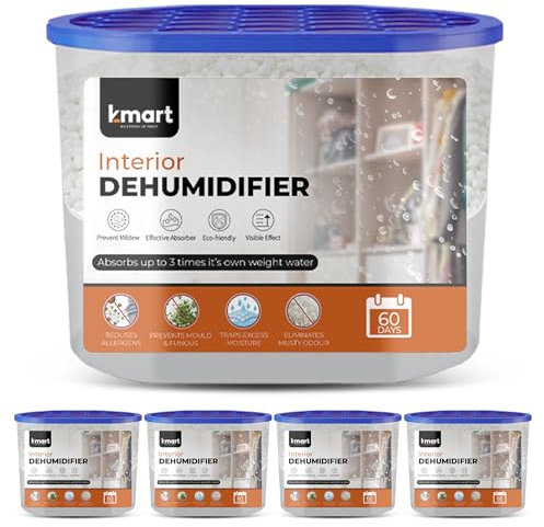 K-MART Dehumidifier 500ml, Pack Of 5 Moisture Absorbers Condensation Remover Dehumidifiers For home, damp absorber, car dehumidifier, wardrobe dehumidifiers, Kitchen & Car (5 Pack)
