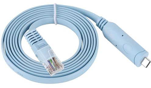 Hugwait RJ45 Cavo Console USB C per Cisco 1.8m/6FT 8P8C RS232 Cavo da Type C Router e Switch Professionale per Collegare Terminali, USB C a RJ45 con Chip FTDI Supporto Macbook, MAC OS, Linux, Windows
