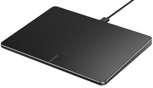 ProtoArc T1 Touchpad für Windows 11/10, USB Slim Externe Trackpad mit Kabel, Hochpräzise Tragbar Touchpad Maus mit Multi-Touch Navigation Tablet Laptop Notebook Desktop Computer - Schwarz