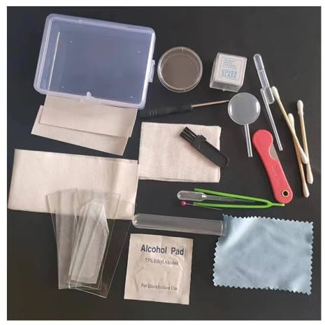 Generic Mikroskop-Zubehör-Set, Biologie-Experimentiersets, Box, Pipette, Pinzette, Objektträger, Schraubendreher, Strohhalm, Mikroskop-Teile