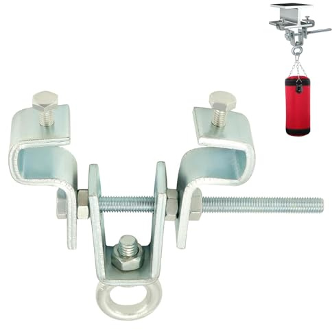 Docache Professionelle I-Profil-Haken - Stahlträgerklemme für Boxsack-Zubehör, Heavy Duty Stahl, Einstellbar von 63 mm bis 220 mm Hält 204 kg Schwerkraft Stand