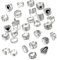 Vimmvid 29 Stück Ringe Set, Y2k Accessoires Dekorieren Emo Accessoires, Ring Set Silber Männer Und Frauen Können Schmuck Tragen, Silver Neue Muster Schädel Blumen Schlangen Usw (Silbrig)