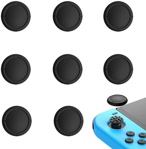 Coperture di ricambio per joystick Nintendo Switch/Oled/Lite, in silicone, per joystick analogico, impugnature per joystick Nintendo Switch, cover per joystick analogica (8 pezzi, nero)