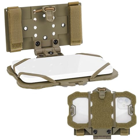 SIVIGEAR Taktische MOLLE-Telefonhalterung für Plattenträger-Zubehör, passend für 4,7-6,4-Zoll-Smartphones, sichere Brusthalterung für Jagd- und taktische Ausrüstung, kamera-kompatibles Design, Coyote