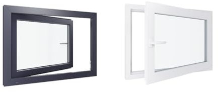 Finestra in PVC – LxH 1000 x 800 mm – Tripla vetrata – Bicolore bianco int/antracite – Maniglia a sinistra