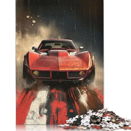 Retro-Muscle-Car-Puzzle, schwierige Herausforderung, 100% recycelter Karton, Puzzle für Erwachsene, Teenager, 1000 Teile (75 x 50 cm)