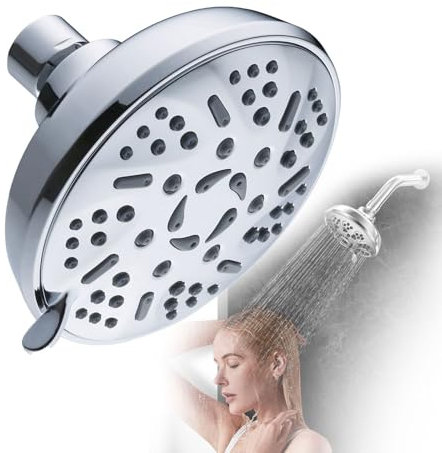 Soffione doccia ad alta pressione con 10 modalità di spruzzo, ugelli girevoli in metallo regolabili a 360° per un forte flusso d'acqua, facile da installare, soffione a pioggia per un'esperienza