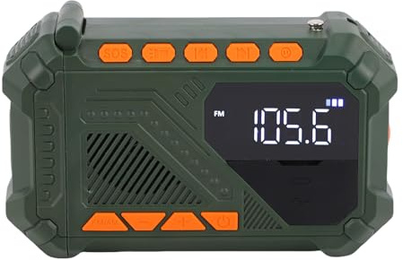 ZDAGELD Radio à Remonter d'urgence avec Banque d'alimentation 4000 MAh, Générateur à Manivelle, Charge Solaire, Batterie AM/FM/WB, Torche Solaire, Chargeur Mobile de Signal SOS pour
