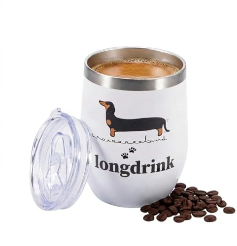 trabag Funny Sausage Dog Gifts, Dachshund Gifts for Women | Gifts for Dog Lovers Christmas, Birthday or Mother's Day, 20OZ Tumbler Best Dog Mum Ever Travel Mug