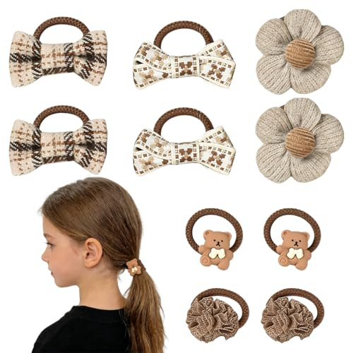 BAHME 10 st babyhårsnoddar, babyhårband, flätor för flickor, elastiska hårband, för flickor, utan metall, för spädbarn, flickor, småpojkar