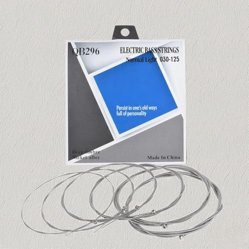 Juego de cuerdas bajo eléctrico 6 Núcleo acero hexagonal enrollado níquel Tensión normal ligera Rico y puro repuesto