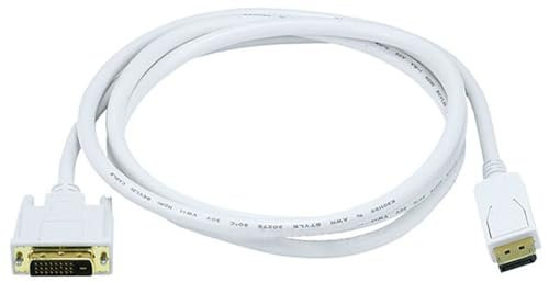 Monoprice DisplayPort to DVI Cable - 1.8M (6ft) - White, 28AWG, Gold Plated Connectors, Tin Plate Conduits With Pure Copper Cores