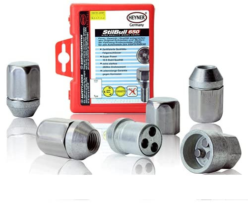 HEYNER Locking Wheel Nuts M12x1.5 Fits Kia Carens Models 2001 To 2024 Set 4 Locks Alloys Antitheft Protection Bolts AGA