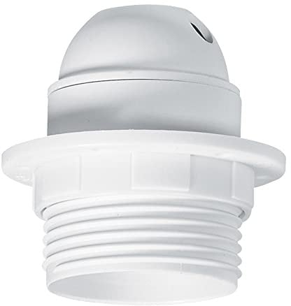 Legrand - Douille pour ampoule E27 - avec bague -sortie de câble latérale -plastique blanc
