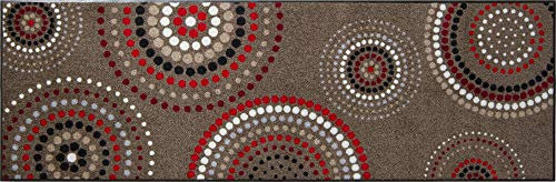 Erwin Müller Fußmatte Ludwigshafen, Schmutzfangmatte, Sauberlaufmatte Kreise braun/rot Größe 60x180 cm - rutschfest, pflegeleicht, für Fußbodenheizung geeignet (weitere Farben, Größen)