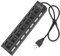 OcioDual USB 2.0 Hub 7 Port Datenhub Splitter mit Einzelnen Power Schalter und LEDs Schwarz Externer Verteiler Switch Tragbarer