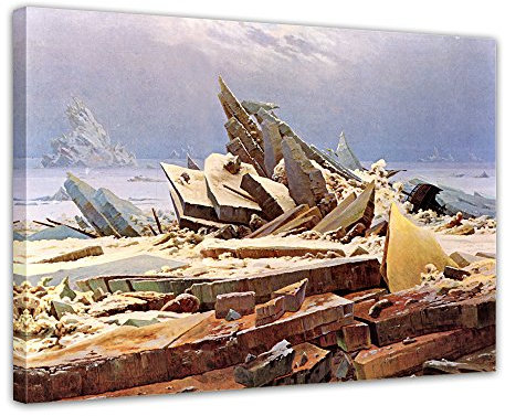 Bilderdepot24 Bild auf Leinwand | Caspar David Friedrich Das Eismeer in 50x40 cm als Wandbild | Wand-deko Dekoration Wohnung alte Meister | NEU-180201-50x40-de