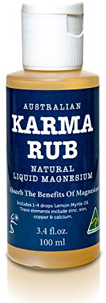Karma RUB Liquid Magnesium Oil -Stress Relief, Migraine and Sleeping Disorder Relief, Muscle Pain Relief - 100% Natural, Trace Minerals - Travel Size - 3.3oz 100ml