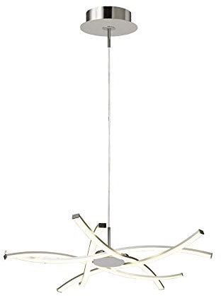 MANTRA Aire LED Lámpara de Techo, 42 W, Plata y Cromo