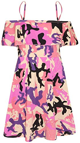 A2Z 4 Kids Girls Off Shoulder Skater Dress Party Wear Age 5-184