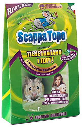 SCAPPATOPO IL BIO-REPELLENTE – Repellente Topi Naturale Forte – Dissuasore per Topi Ecologico – Alternativa a Trappola per Topi e Ultrasuoni per Topi – Confezione da 3 pezzi da 50g