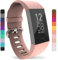 Yousave Accessoires Bracelet Compatible pour FitBit Charge 3 / Fitbit Charge 4, Bracelet De Rechange FitBit Charge 3 / Fitbit Charge 4, Sangle De Sport Remplacement - Petit - Or Rose