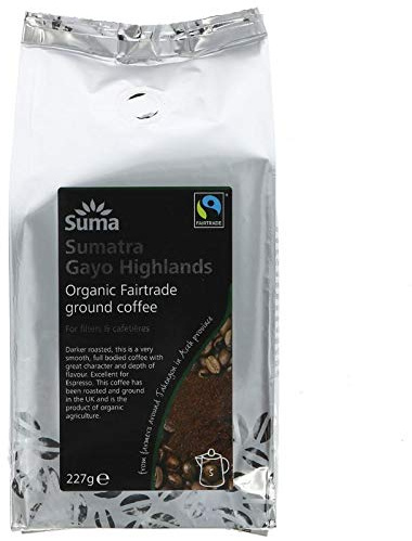 Suma Sumatra Ground Coffee - Strength 5, Smooth,Full Bodied 227g-6 Pack