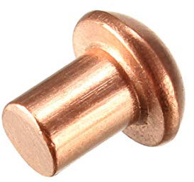 sourcing map 50 Stück 5/32 x 13/64 Kupfer Rundkopf Kupfer Feste Nieten Befestigungsteile