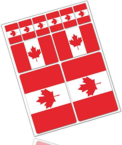 Biomar Labs® 10 x Vinyl Aufkleber Autoaufkleber Stickers Fahne Flagge Kanada Canada Kanadische Auto Moto Motorrad Fahrrad Scooter Fenster D 31